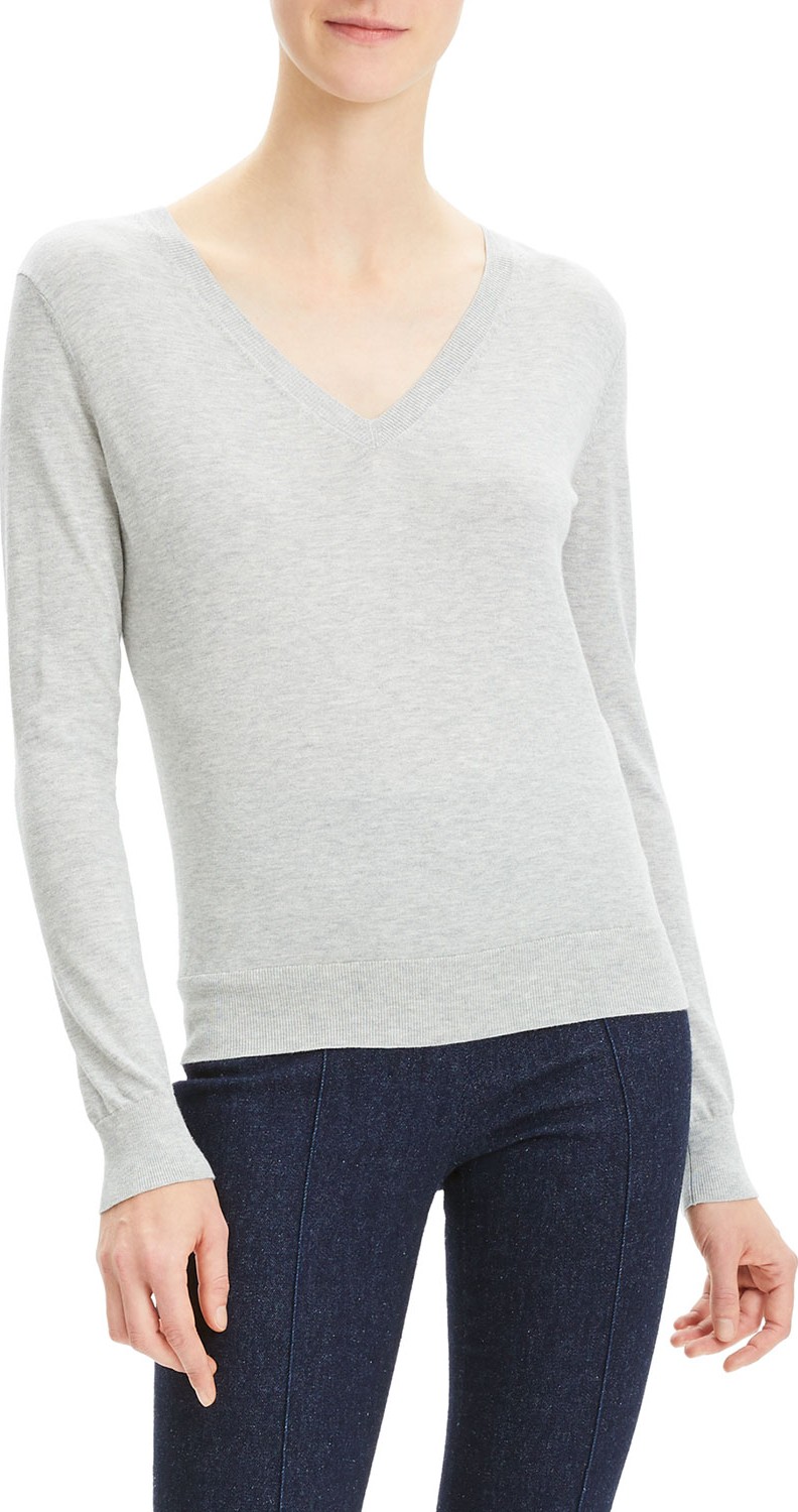 Theory Cotton Fitted & Ribbed Top