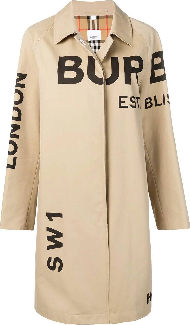 Burberry London England Horseferry logo print car coat