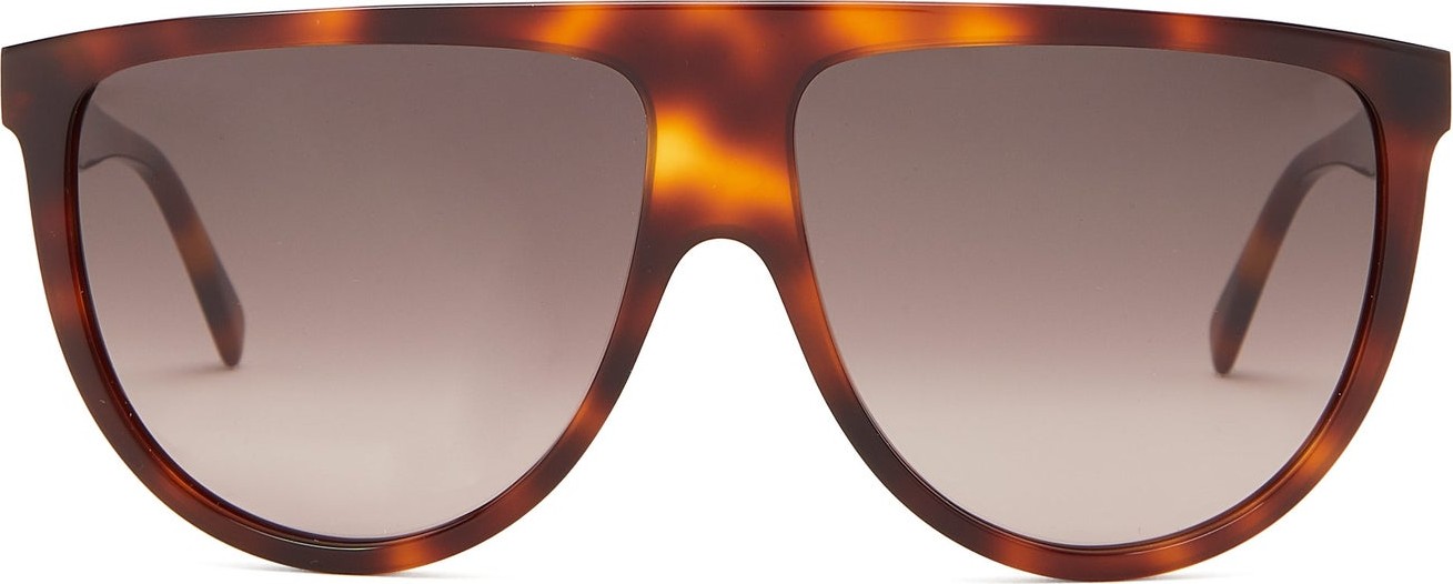 Celine Flat-top tortoiseshell-acetate sunglasses