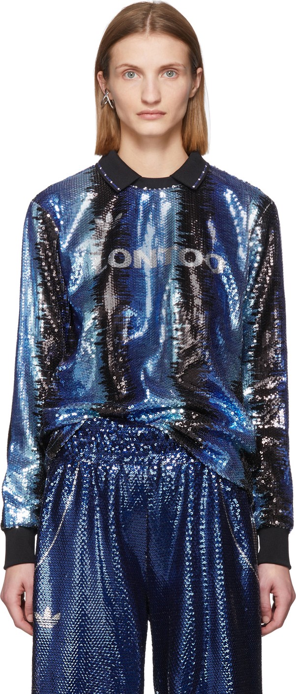Adidas Originals Blue Anna Isoniemi Edition Football Jersey Polo Adidas Originals Blue Anna Isoniemi Edition Football Jersey Polo