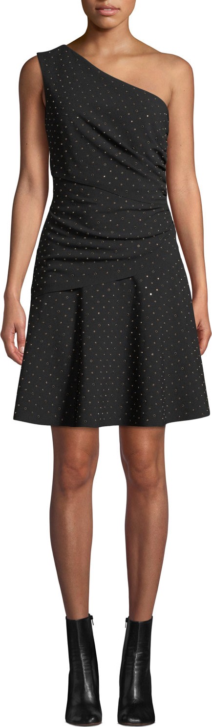 KOBI HALPERIN Willow Studded One-Shoulder Dress KOBI HALPERIN Willow Studded One-Shoulder Dress