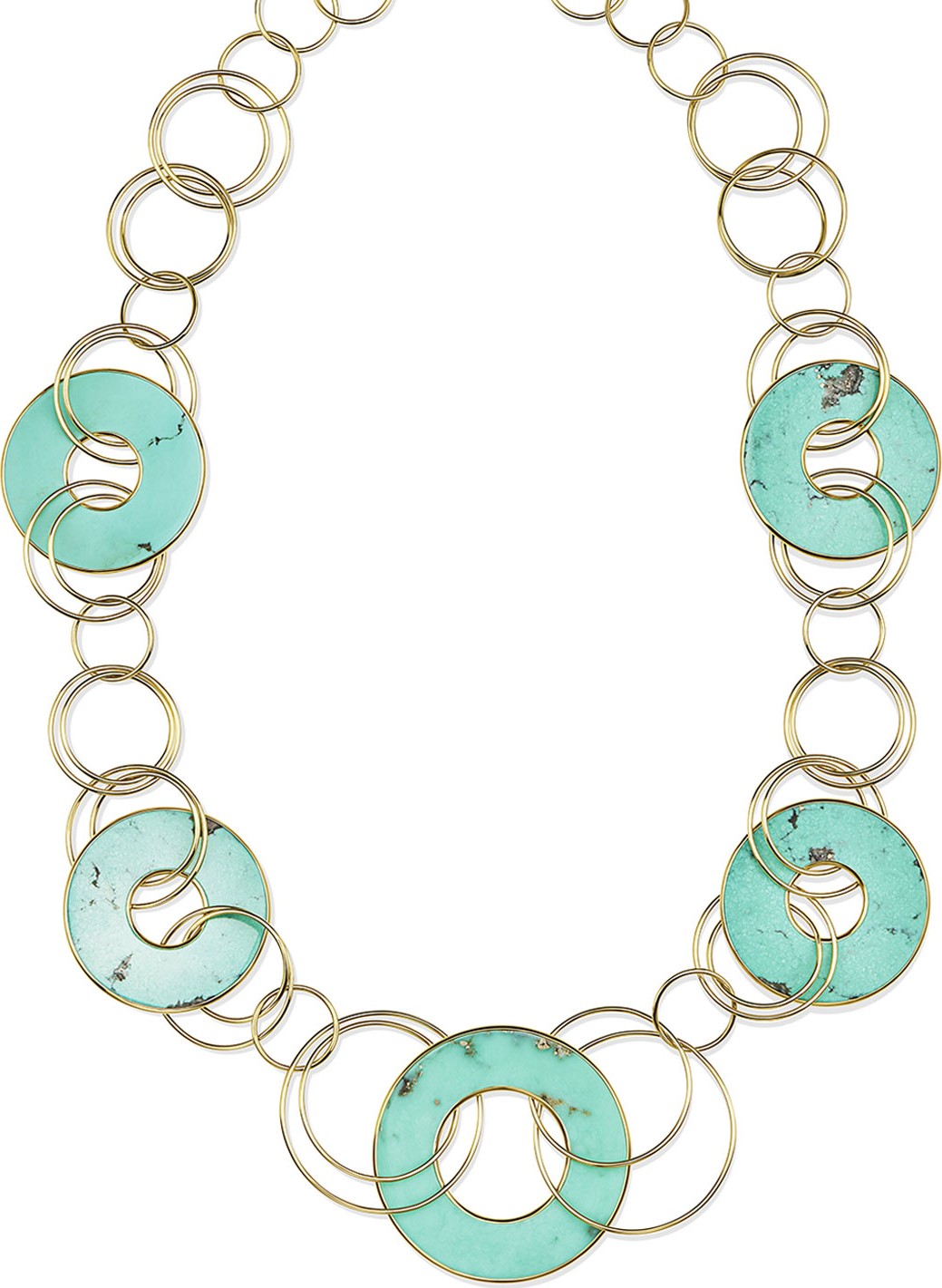 IPPOLITA 18K Polished Rock Candy Mixed-Link & Slice Necklace in Turquoise