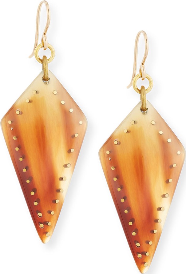Ashley Pittman Radi Studded Mixed Horn Drop Earrings