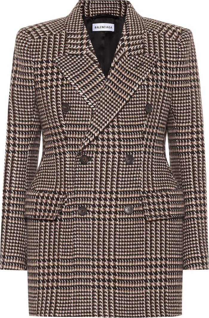 Balenciaga Hourglass houndstooth wool blazer