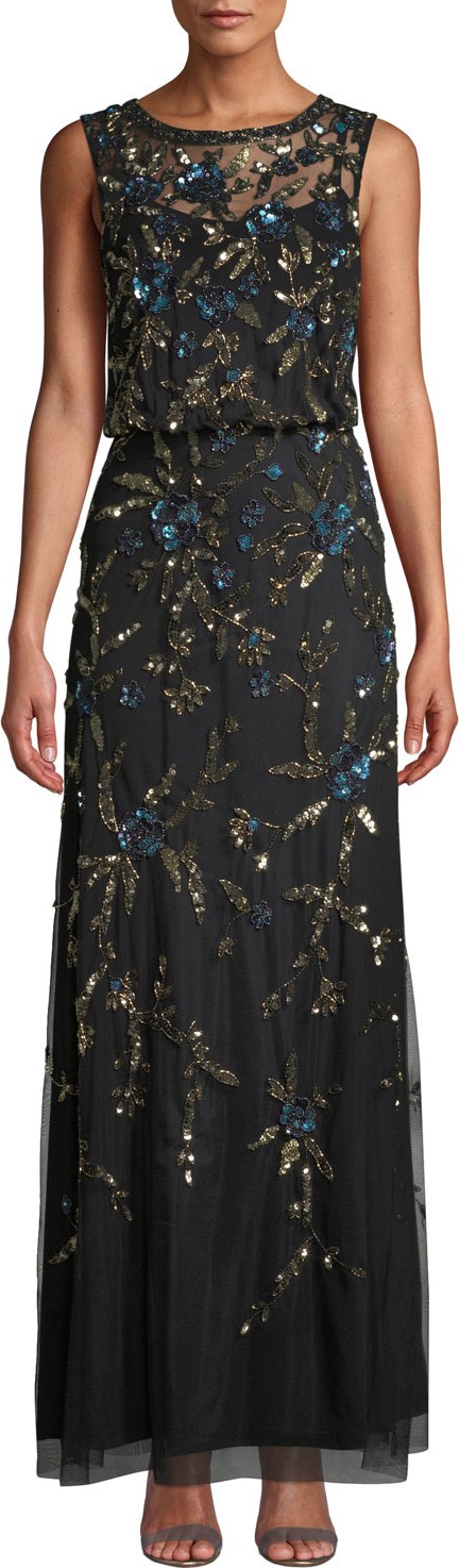 Aidan Mattox Beaded Sleeveless Gown