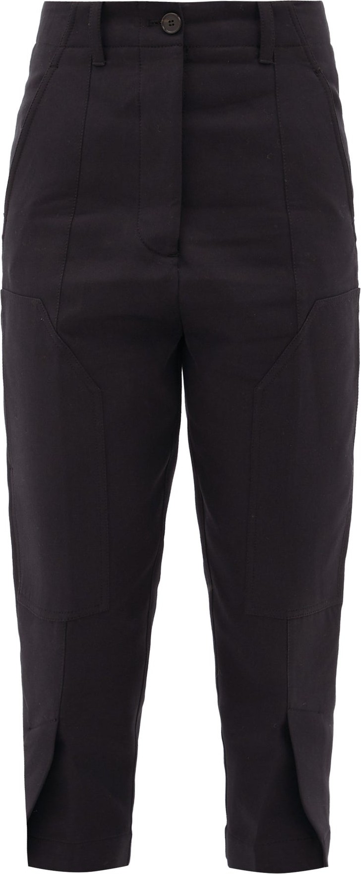 Colville High-rise knee-patch cotton-blend trousers