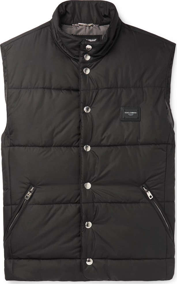 Dolce & Gabbana Slim-Fit Logo-Appliquéd Quilted Shell Gilet