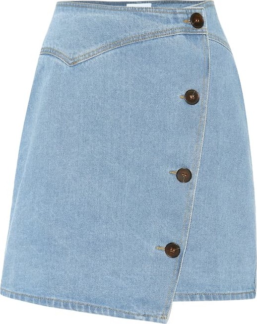 Nanushka Amita denim wrap skirt