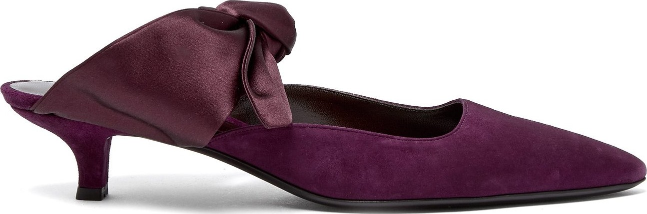 THE ROW Coco bow-embellished suede mules