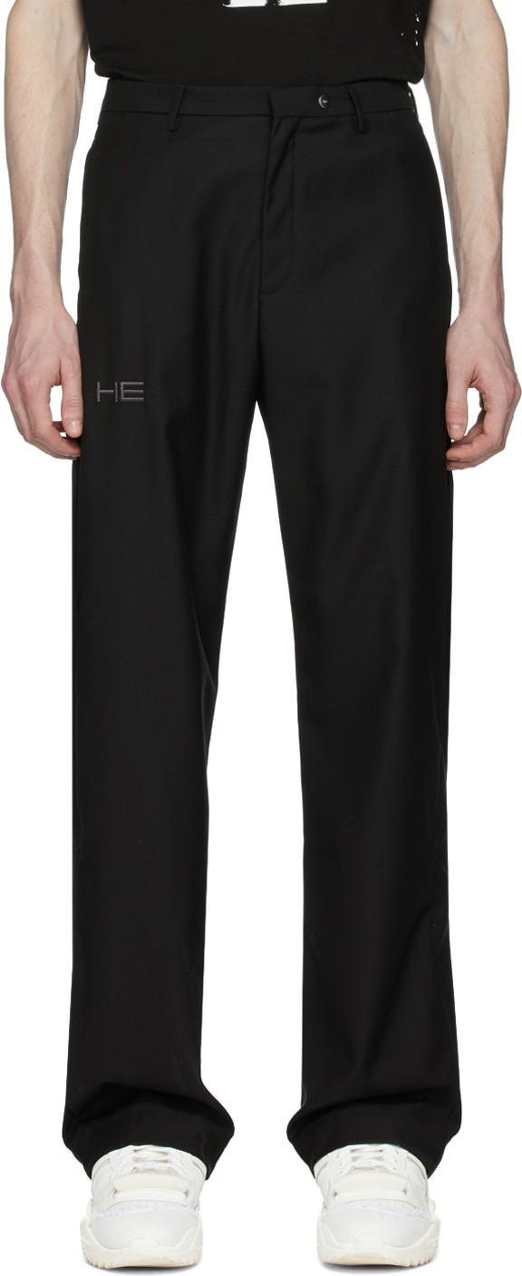 HELIOT EMIL Black Logo Trousers