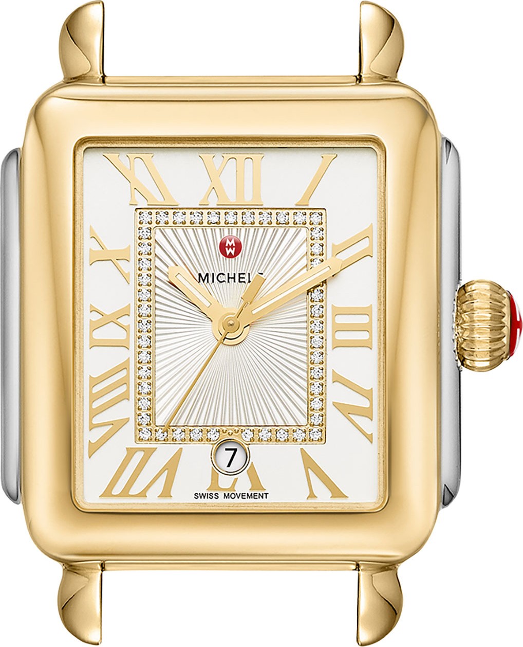 MICHELE Deco Madison Two-Tone Watch Head with Diamonds