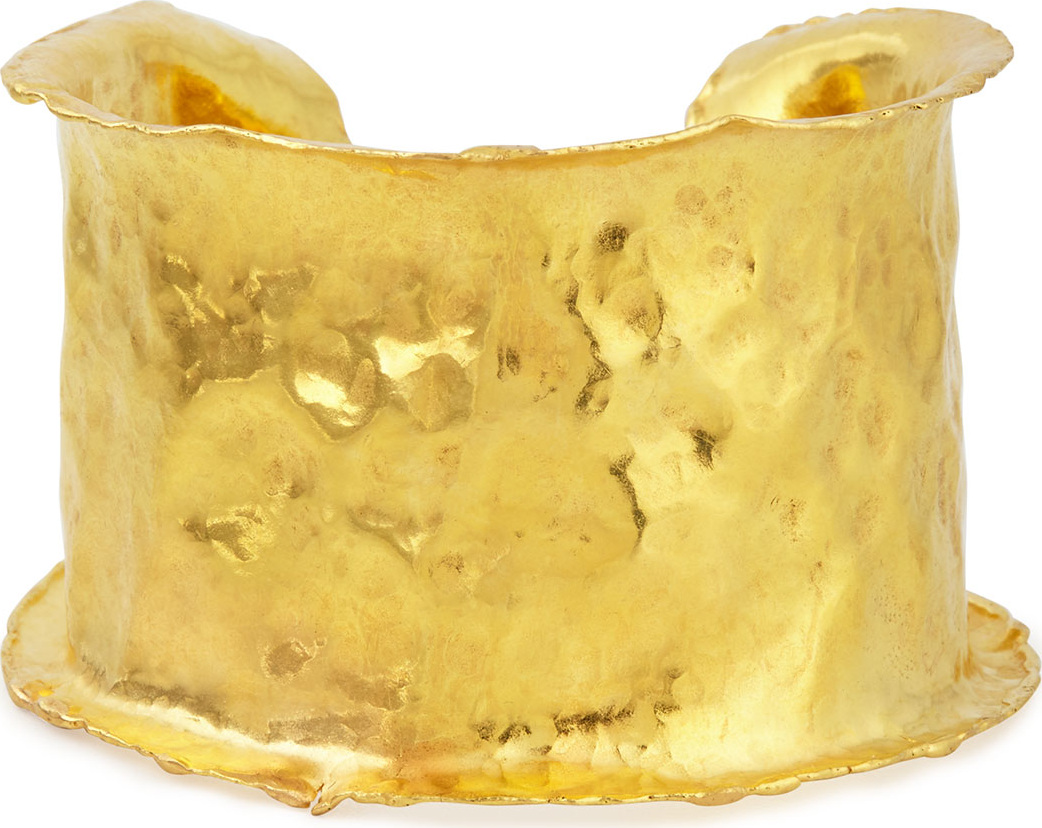 Jean Mahie 22k Yellow Gold Hammered Cuff Bracelet