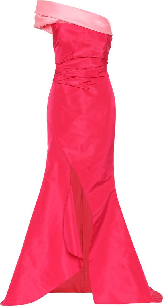 Oscar De La Renta Silk off-the-shoulder gown