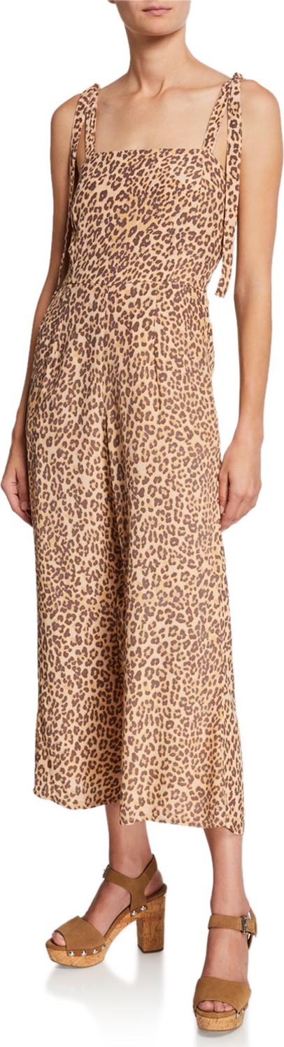 FAITHFULL Elsa Sleeveless Leopard-Print Wide-Leg Jumpsuit