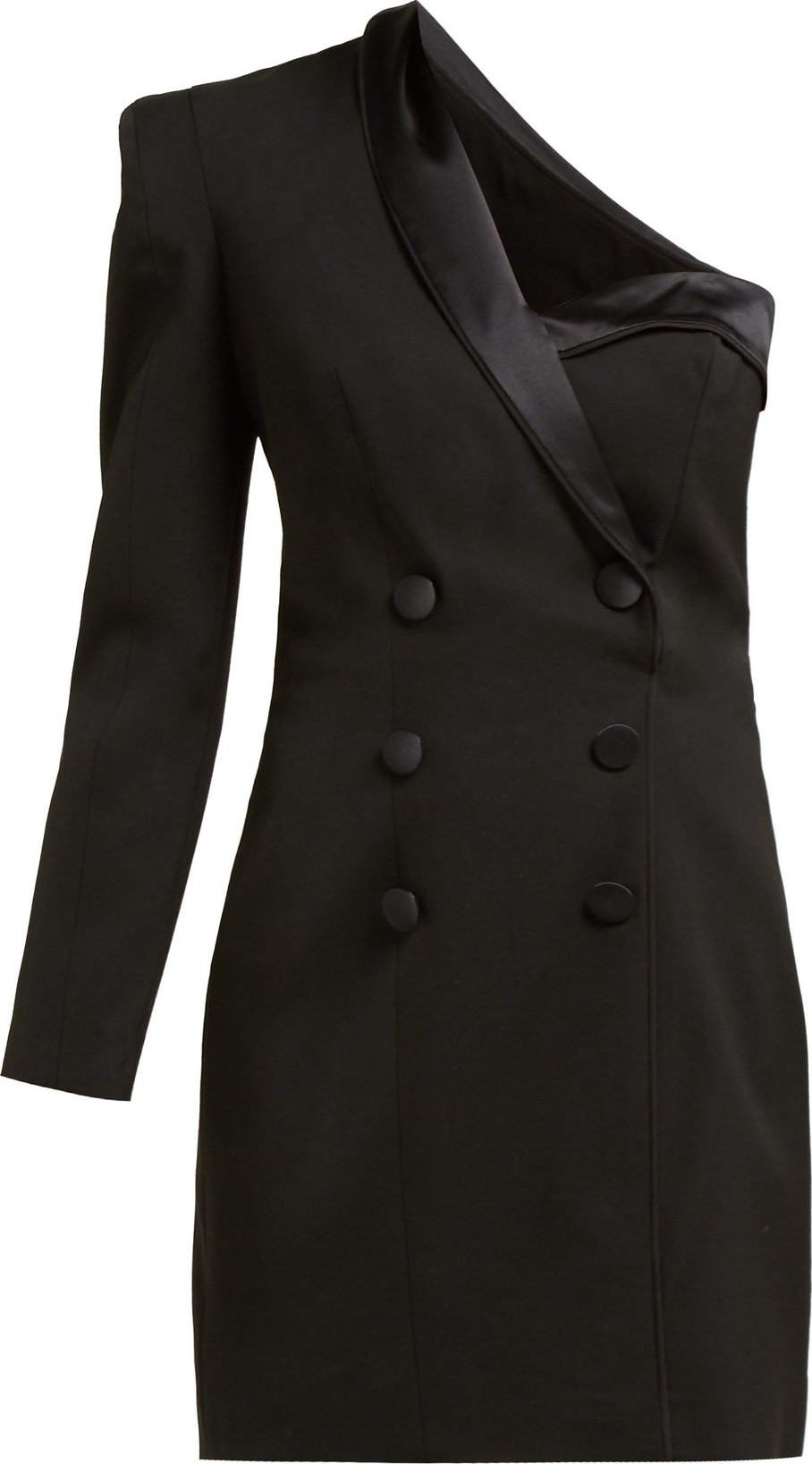 Dundas One-shoulder tuxedo wool-blend mini dress