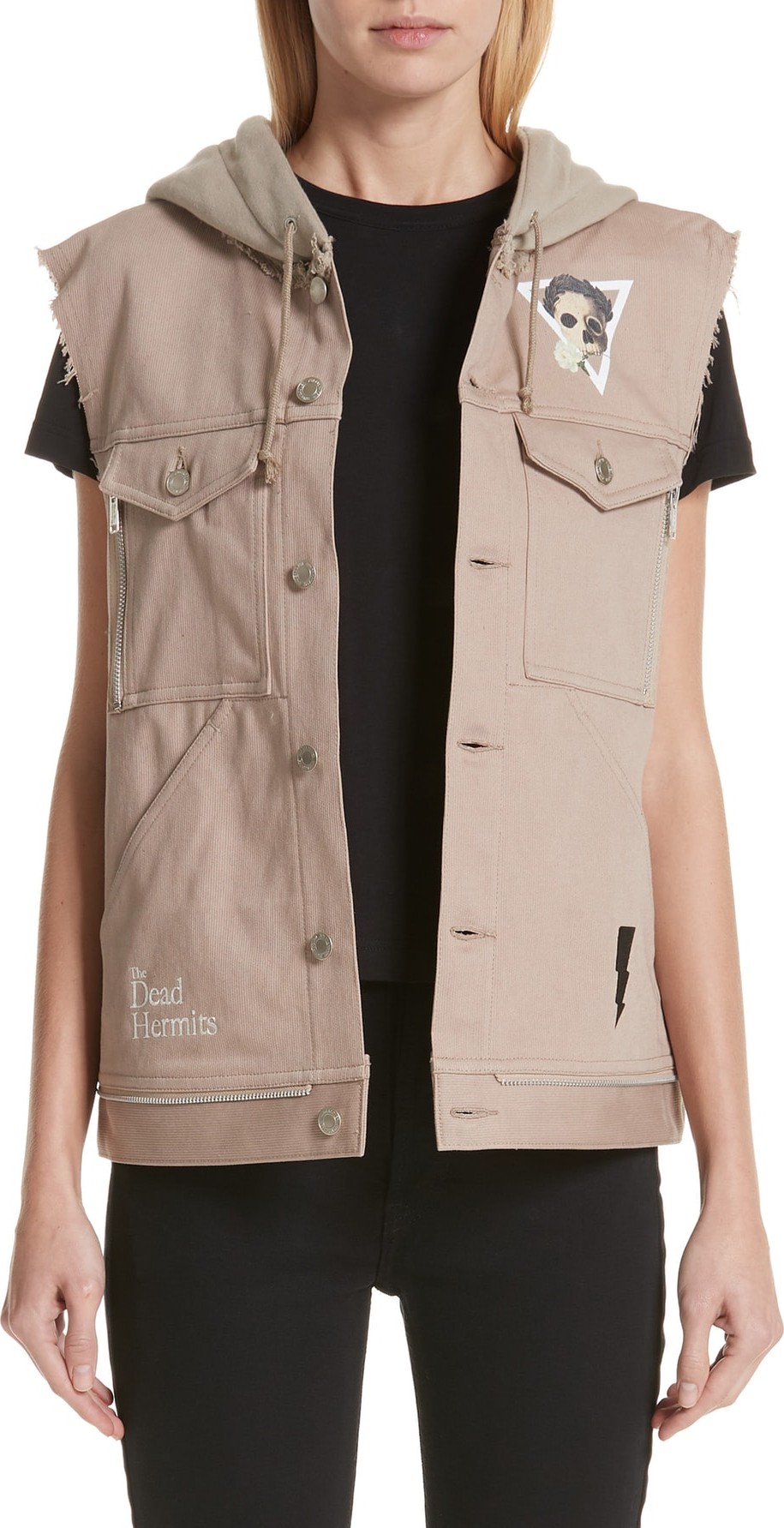 Undercover Skull Print Hooded Vest