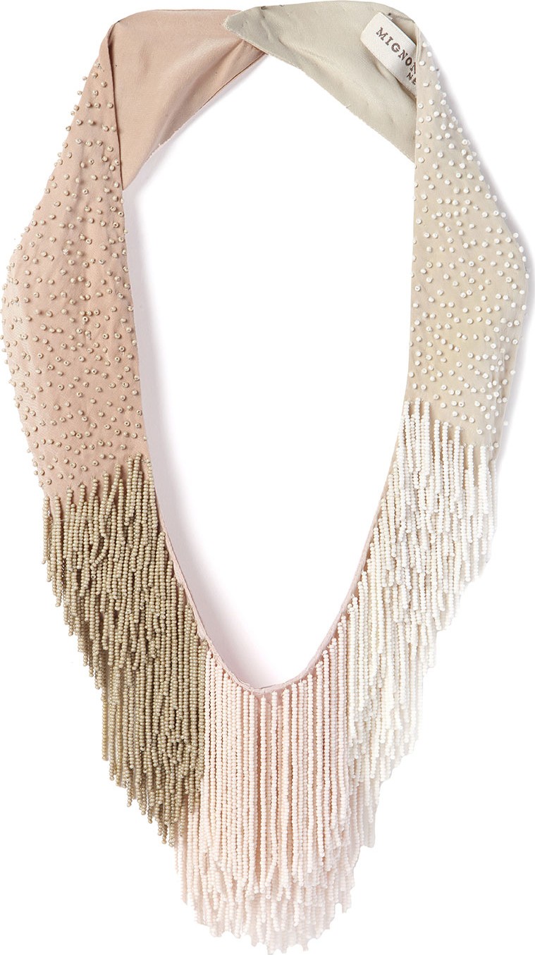 Mignonne Gavigan New York Petite Le Marcel Beaded Fringe Necklace, Light Pink