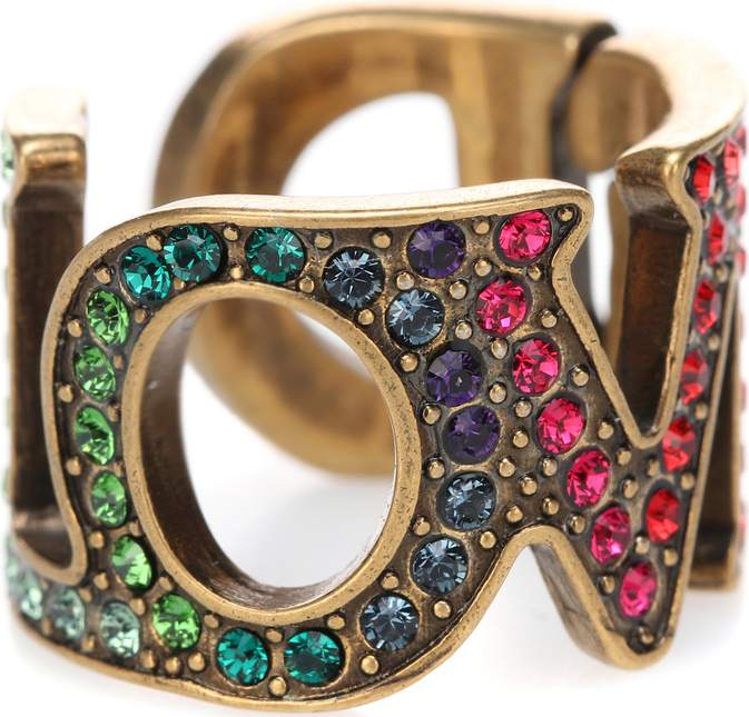 Gucci Love crystal-embellished ring