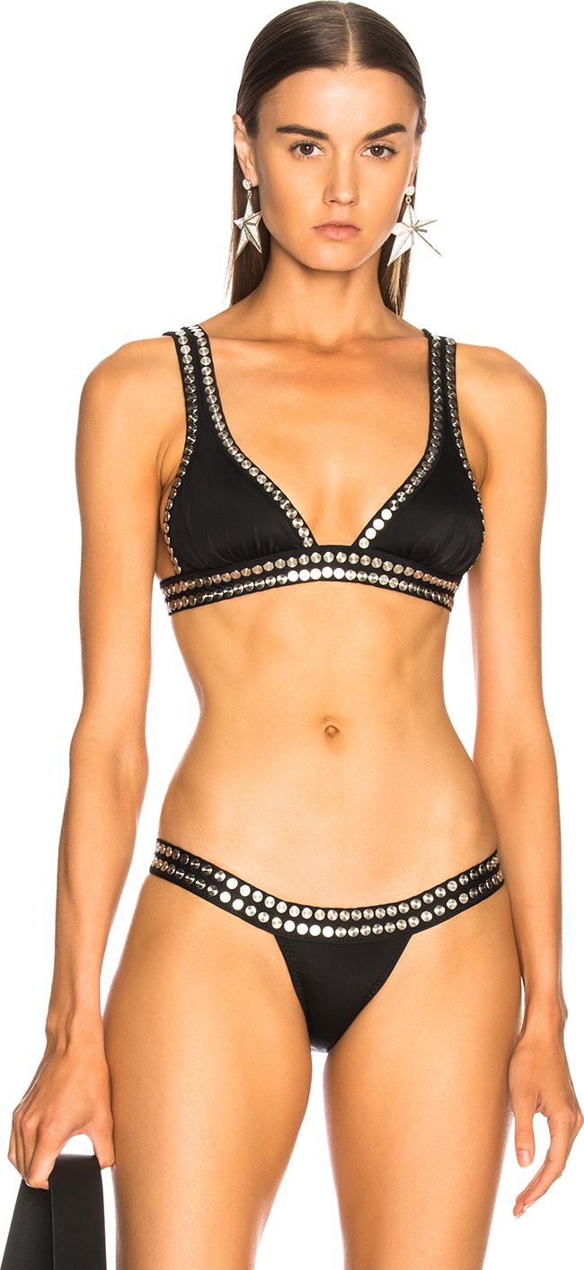 Norma Kamali Studded Banded Bikini Top
