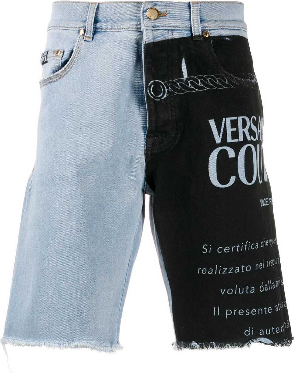 Versace Jeans Couture Contrast logo-print denim shorts