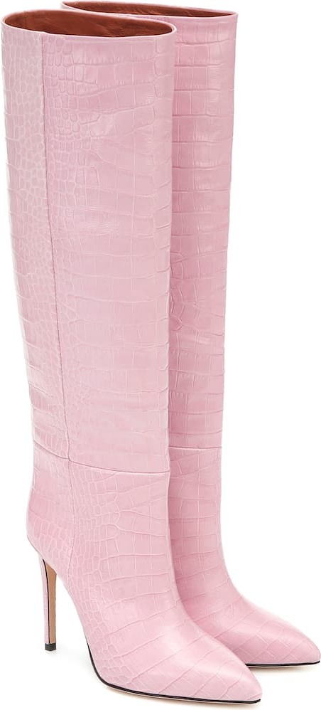 Paris Texas Croc-effect leather knee-high boots