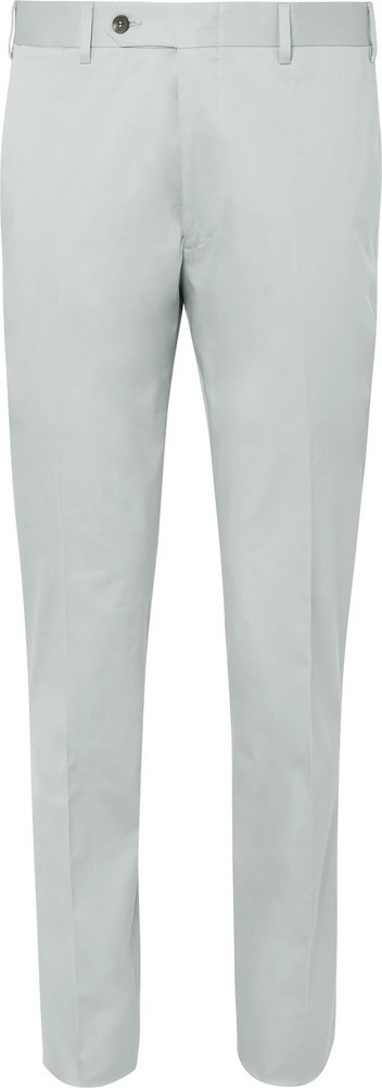 Canali Light-Grey Kei Slim-Fit Tapered Stretch-Cotton Twill Suit Trousers
