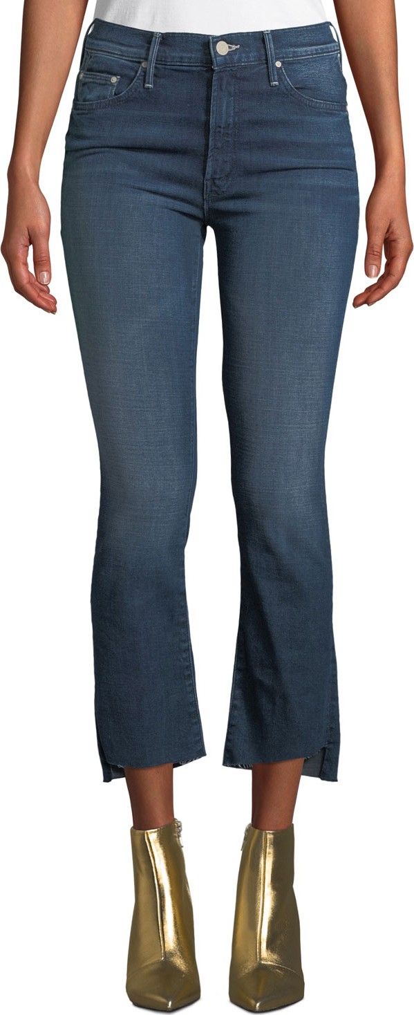 MOTHER The Insider Crop Step-Hem Frayed Jeans