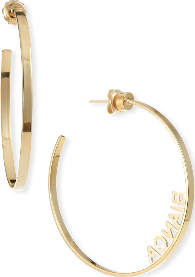 Jennifer Zeuner Jewelry Ciara Personalized Hoop Earrings