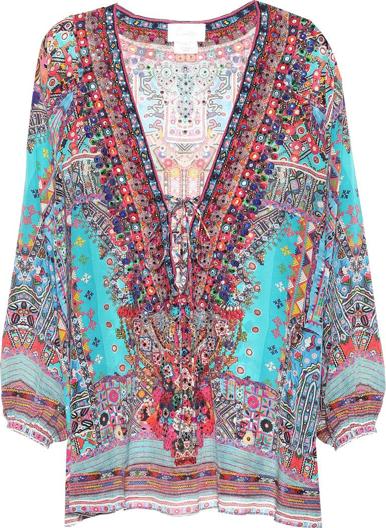 Camilla Printed silk blouse
