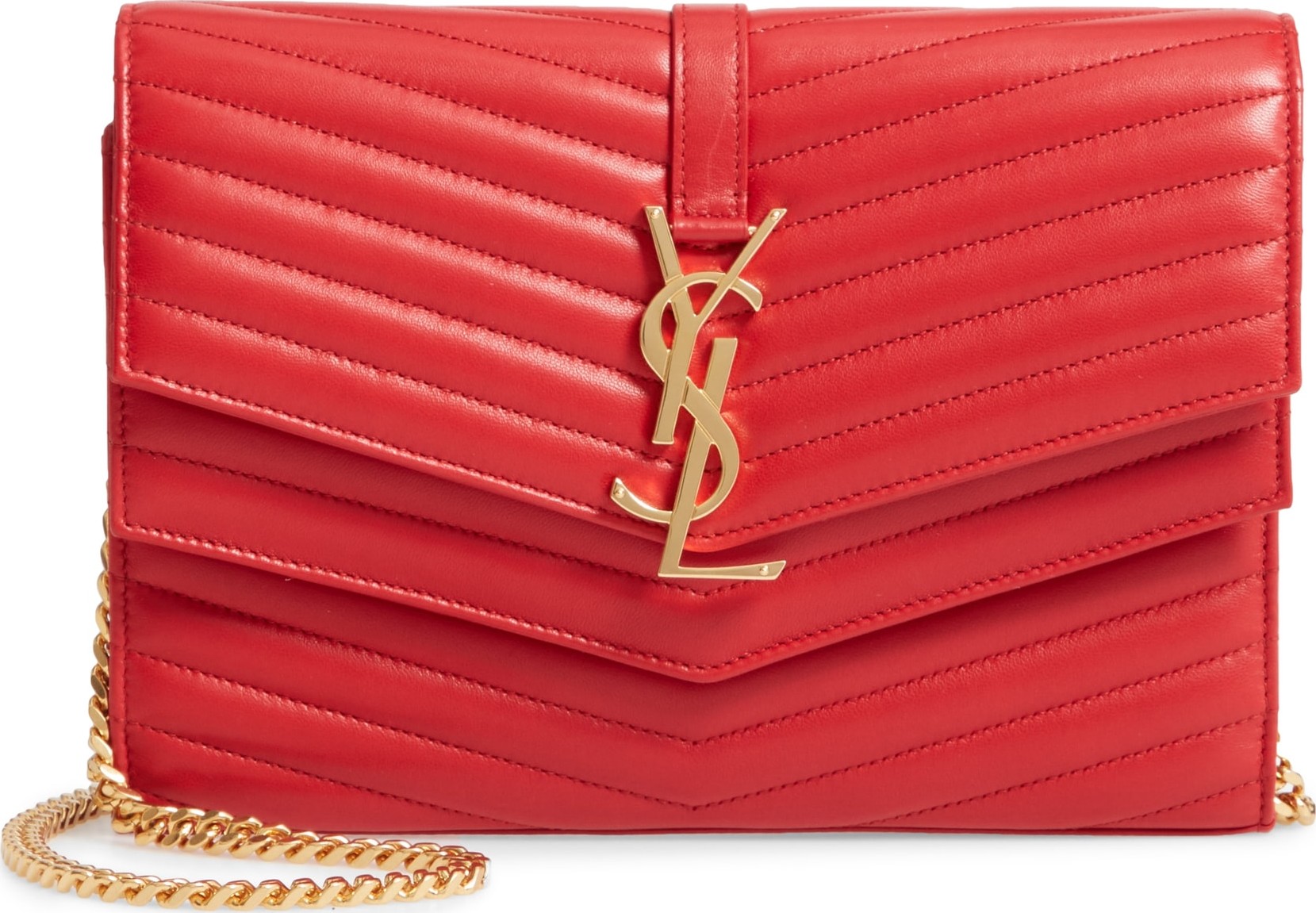 Saint Laurent Sulpice Leather Crossbody Wallet