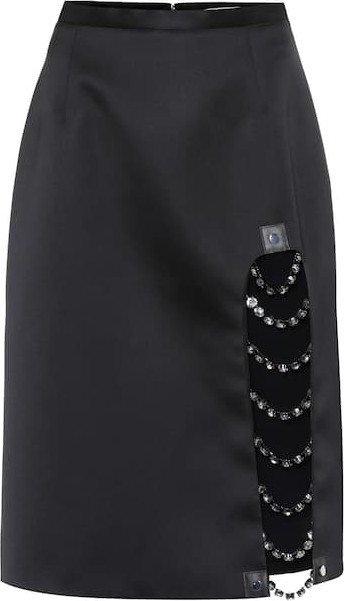 Christopher Kane Crystal-embellished satin skirt