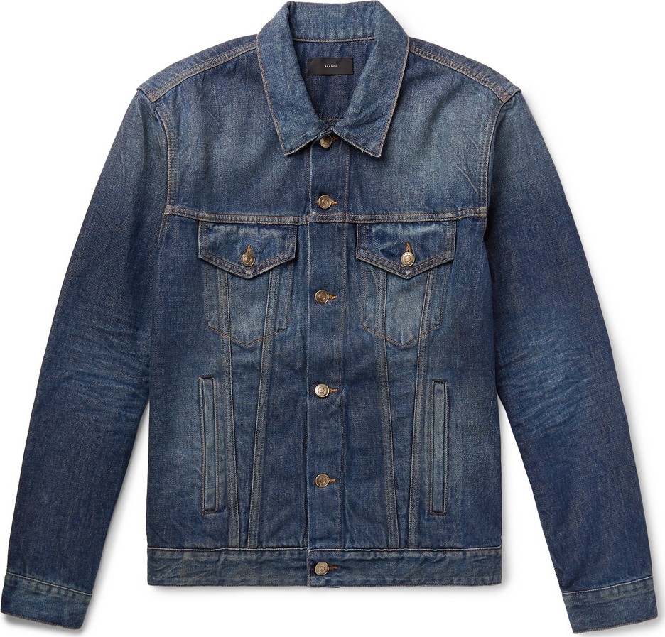 Alanui Intarsia Wool Blend-Panelled Denim Jacket