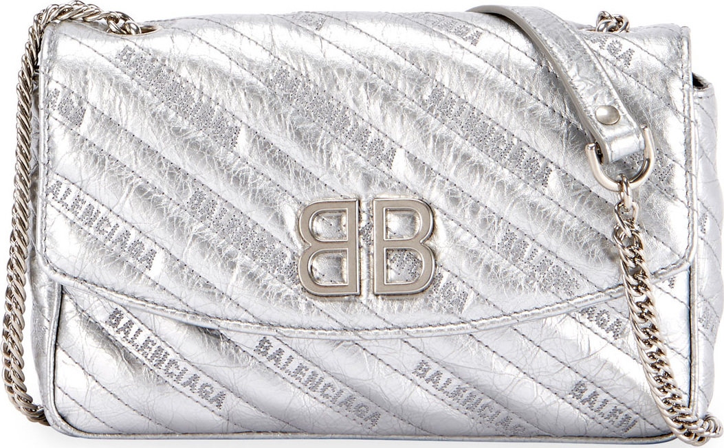 Balenciaga BB Chain Metallic Logo Crossbody Bag
