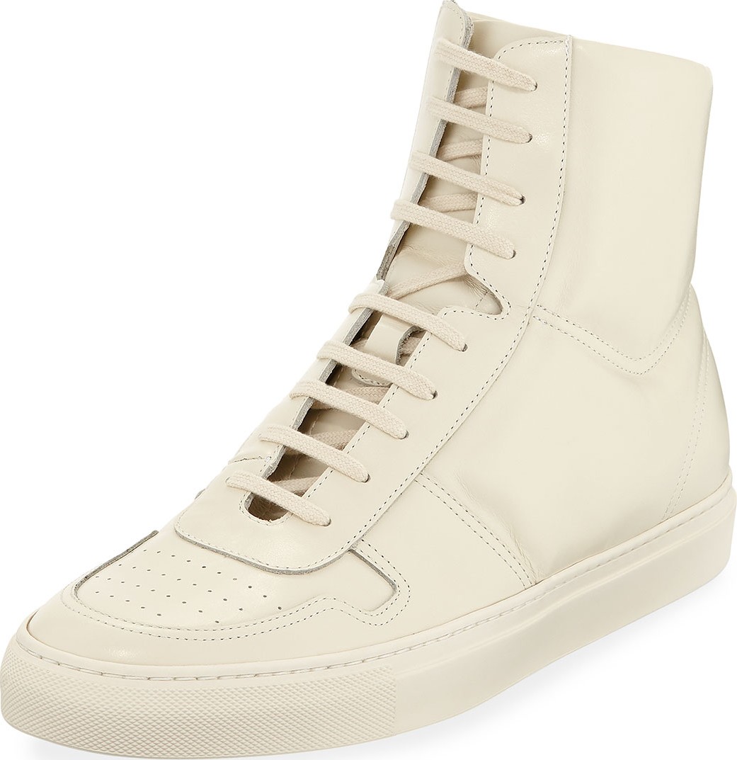 Common Projects Men's BBall Leather High-Top Sneakers