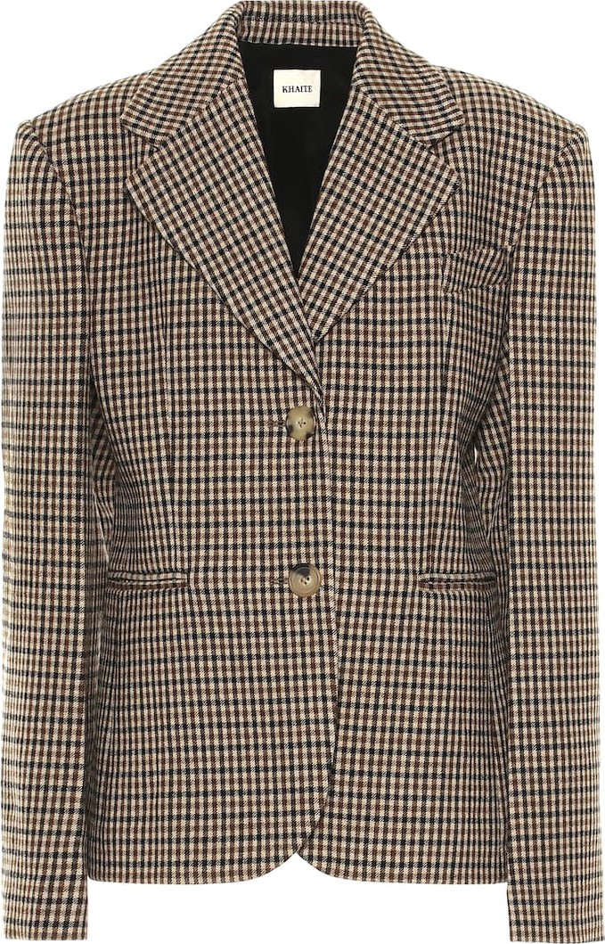 Khaite Kendall checked wool blend blazer
