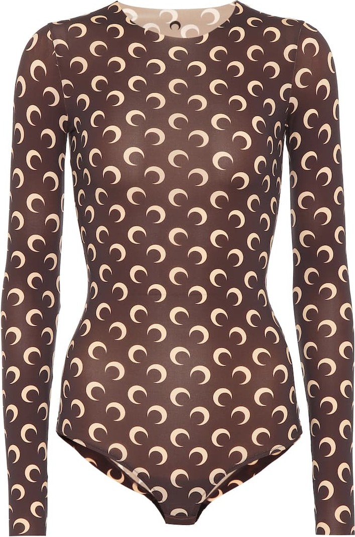 Marine Serre Printed stretch-jersey bodysuit
