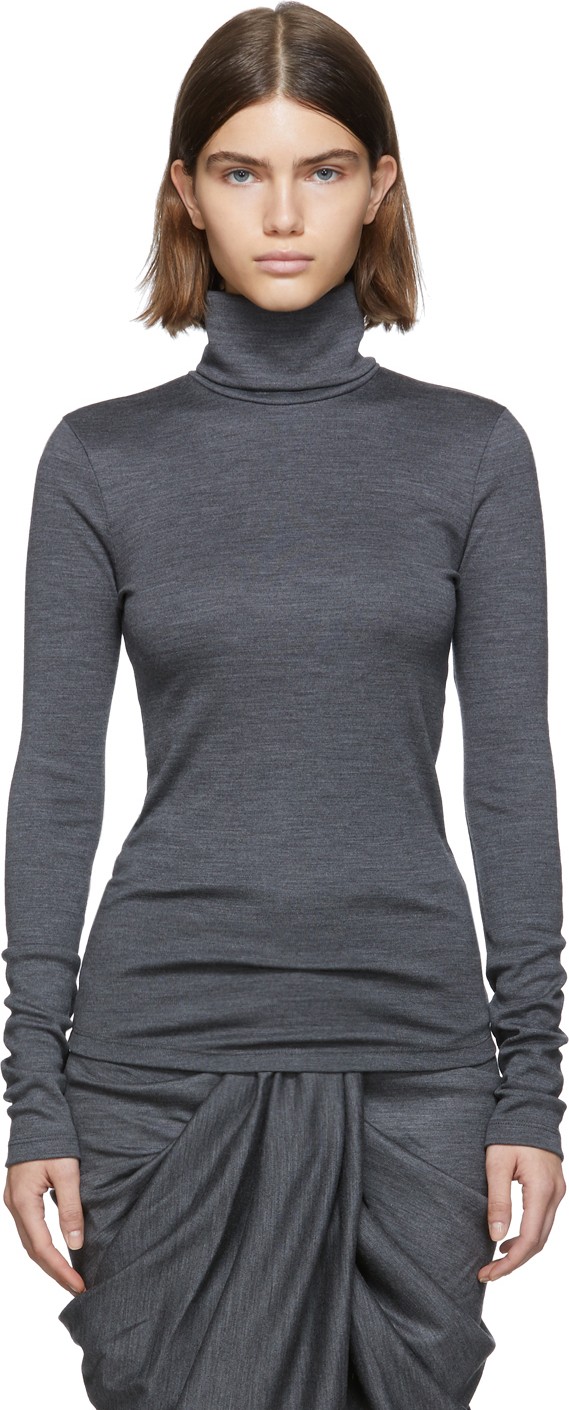 Isabel Marant Grey Fine Wool Doyela Turtleneck
