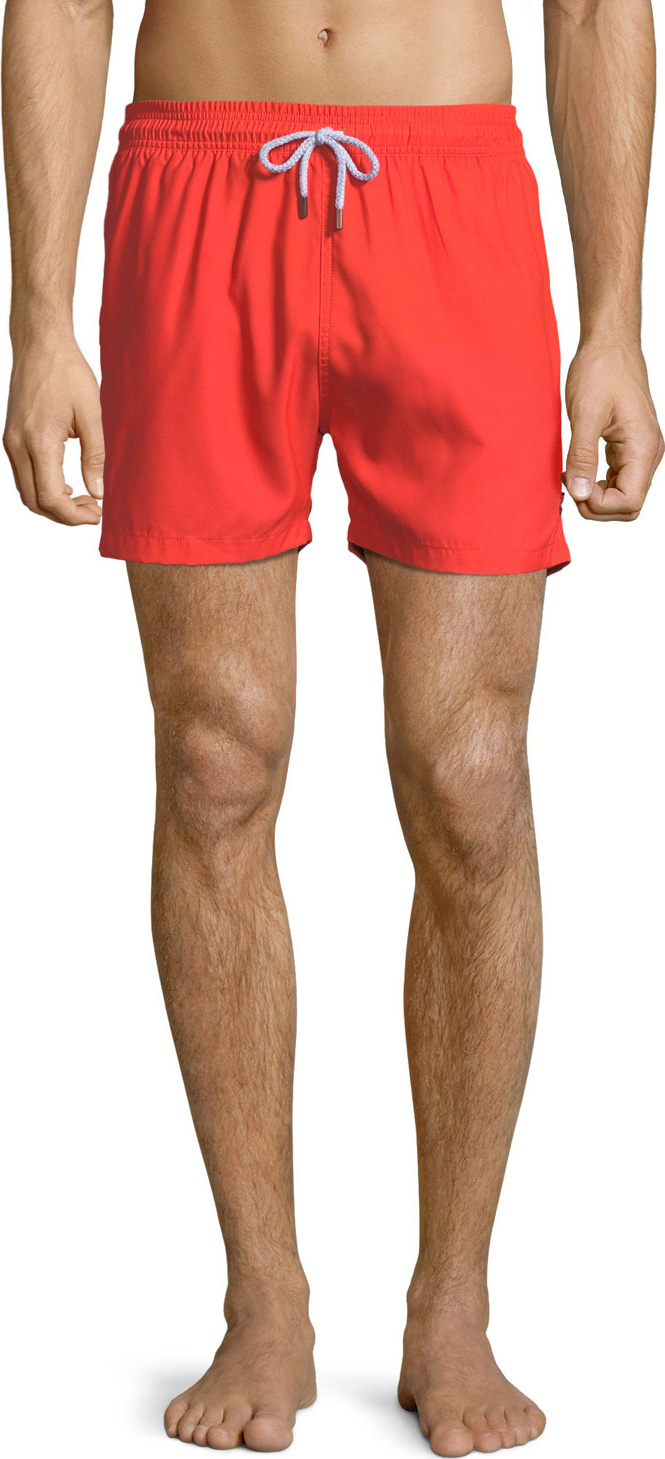 Retromarine Solid Neon Swim Trunks, Orange