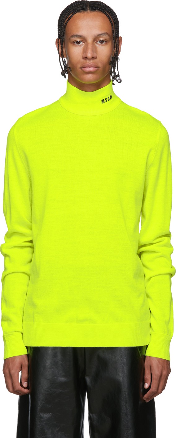 MSGM Yellow Fluorescent Turtleneck