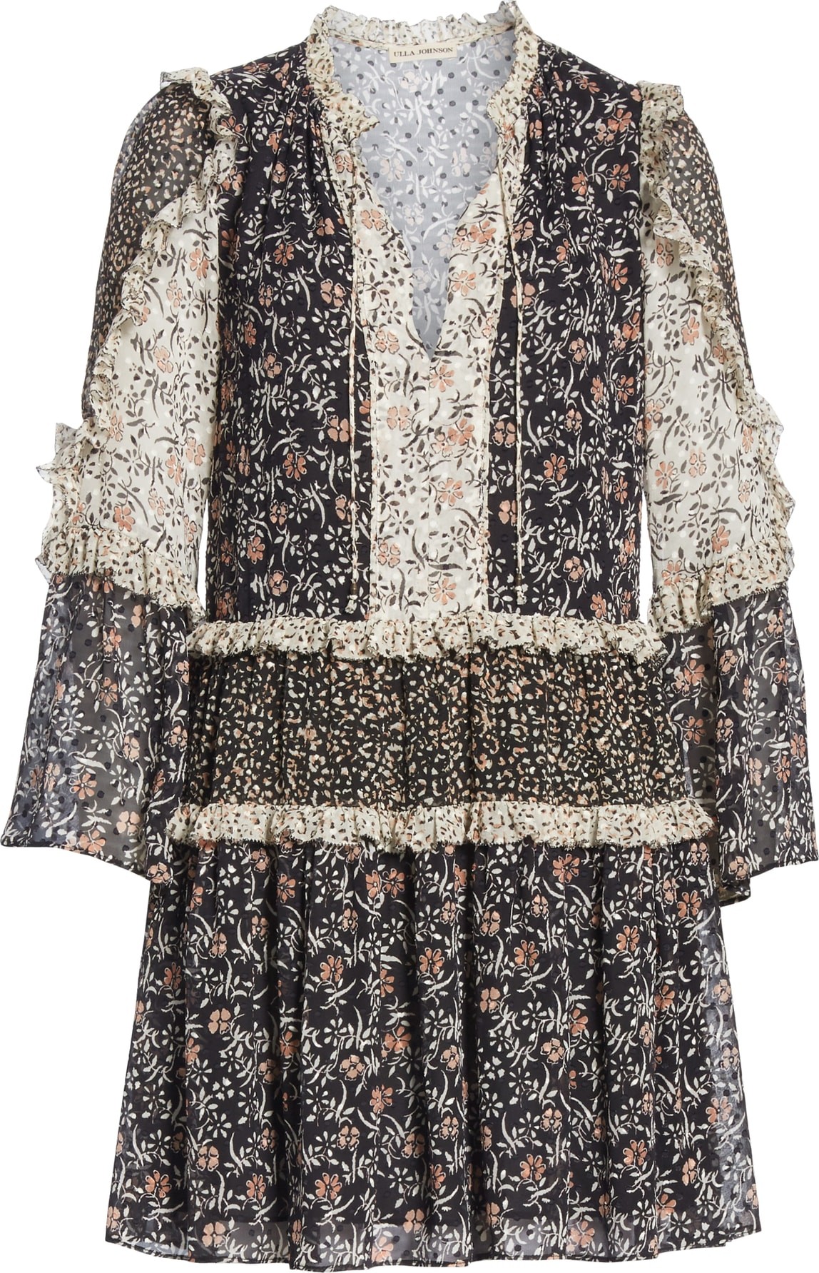 Ulla Johnson Essie Floral Print Silk Blend Minidress