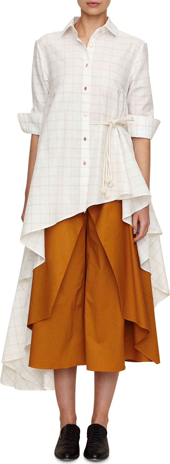 palmer//harding super asymmetric windowpane shirt