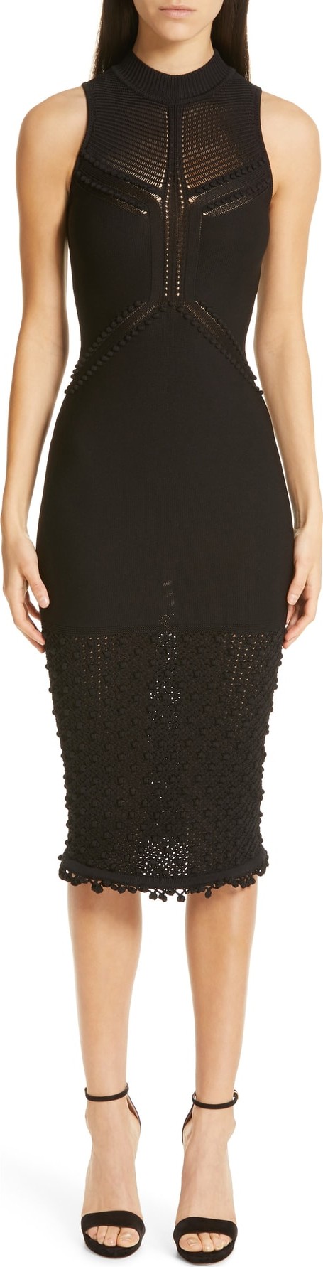 Cushnie Open Knit Sleeveless Dress