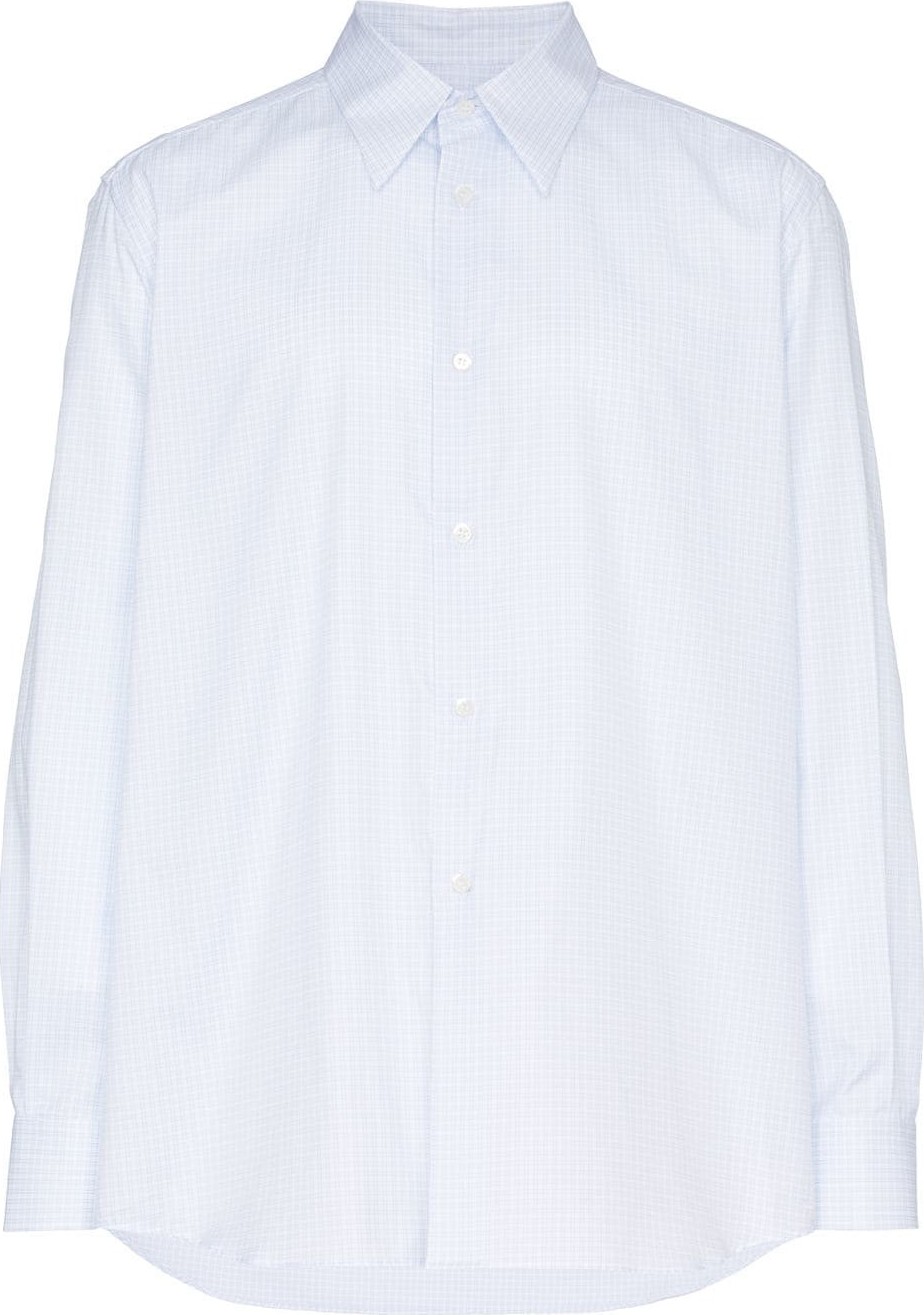 Raf Simons square print and plastic pocket cotton shirt