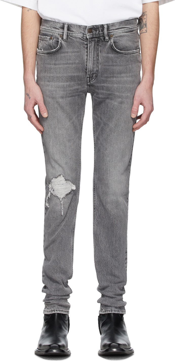 Acne Studios Grey Patched Up Jeans