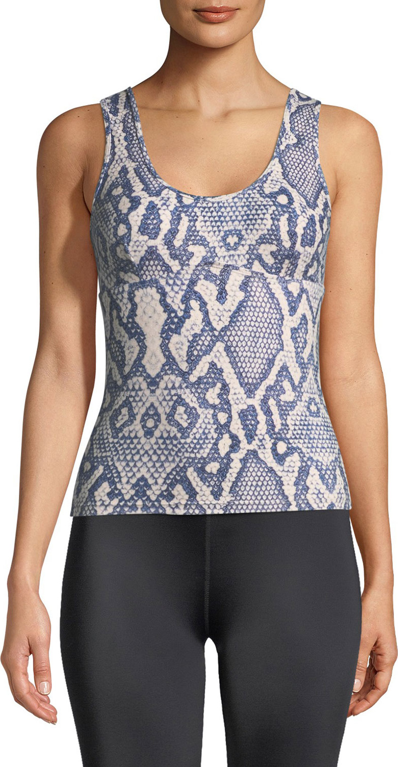 Varley Abbot Snake-Print Sport Tank with Built-In Bra