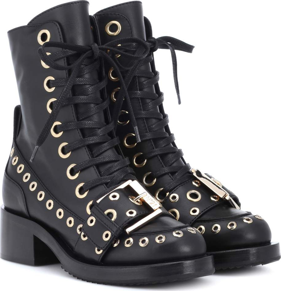 N°21 Embellished leather ankle boots
