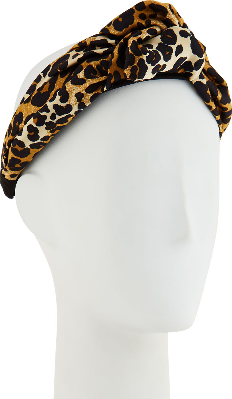 Jennifer Behr Fiona Silk Leopard Knotted Headband