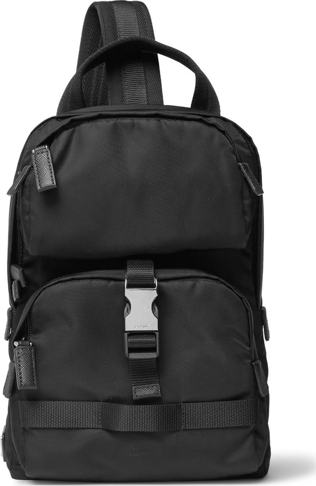 Prada Saffiano Leather-Trimmed Nylon Backpack