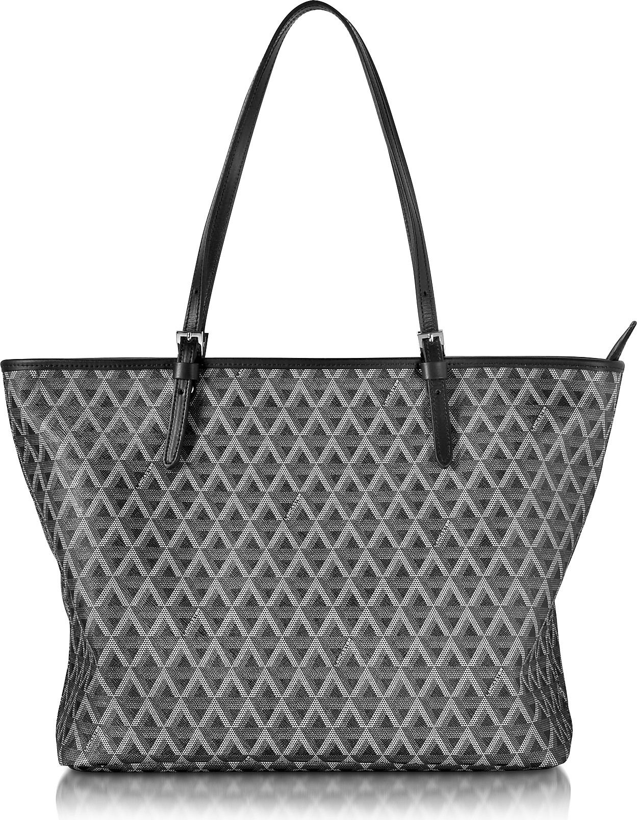 Lancaster Ikon Printed Coated Canvas and Leather Tote