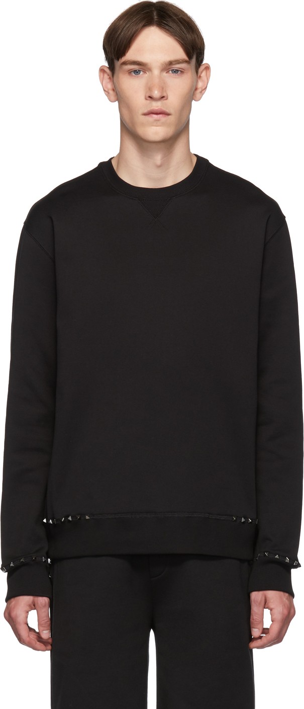 Valentino Black Rockstud Untitled Sweatshirt